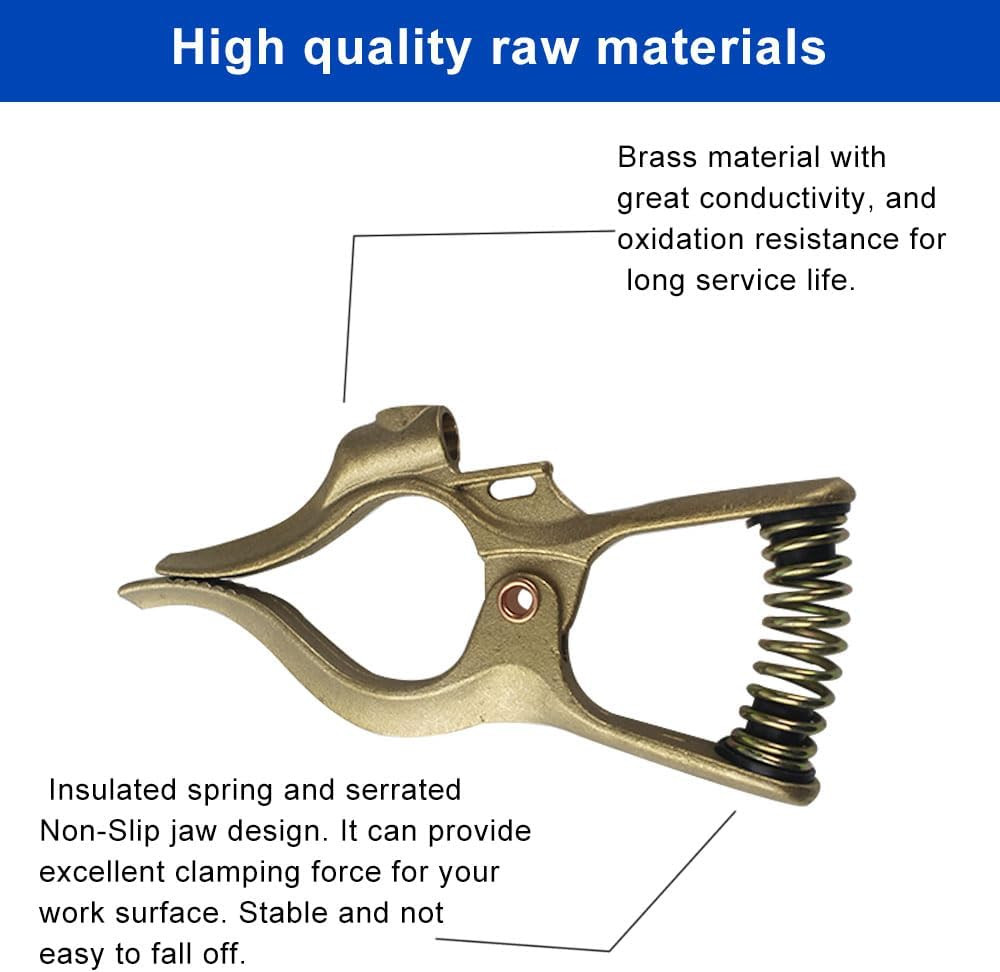 300-Amp T-Style Welding Ground Clamp Brass