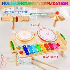 Kids Drum Set for Toddlers 7 in 1 Montessori Preschool Musical Toys