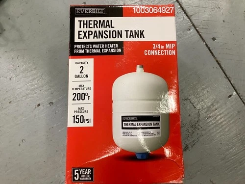 Everbilt 2 Gal Thermal Expansion Tank 3/4" MIP Water Heater