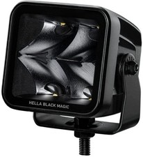 Hella 358176861 Work Light Black Magic 3.2 Inch Square 12 Volt Clear Lens