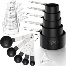16PCS Measuring Cups and Spoons Set, Measurin...