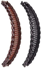 2PCS Vintage Clincher Hair Combs Set Black  Tortoiseshell Hair Accessories