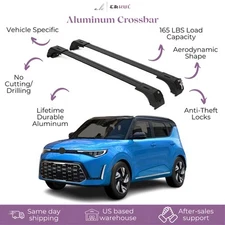 ERKUL Roof Rack Cross Bars Fits Kia Soul X-Line 2020-2025 Lockable Black