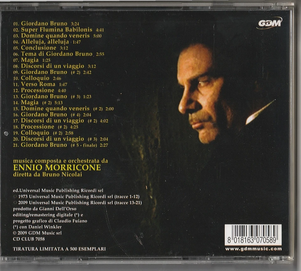 ENNIO MORRICONE - Giordano Bruno - CD - Bild 2 von 2