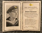 WWII WW2 KRIEGSMARINE WEHRMACHT MILITARY GERMAN NAVY NAVAL REMEMBRANCE CARD
