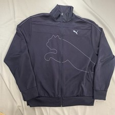 Puma Sport Lifestyle Track Jacket Men  s XL Blue Full Zip Warmup