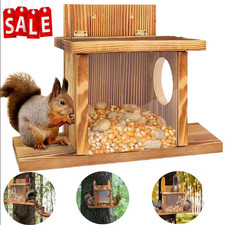 Carbonized Wood Squirrel Feeder Durable Squirrel House Box for Backyard Gar Q3Q9