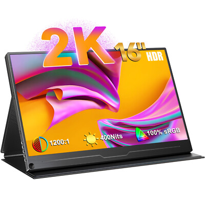 16'' 2K 2560x1600 Tragbarer Monitor Gaming Monitor HDMI PC Bildschirm für PS Xbox