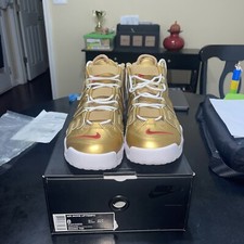 Nike Supreme x Air More Uptempo Metallic Gold for Sale
