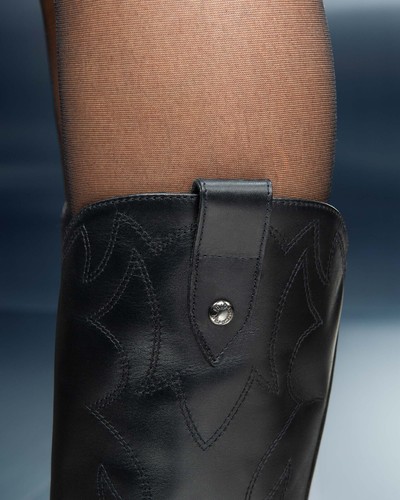 Negro Jardines I013274D 100 Botines Botas Altas Western Mujer Piel Cremallera - Imagen 6 de 6