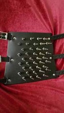 Leather Hand Bracers Armour Wrist Guard Black for Adult Men LARP Cosplay Armor