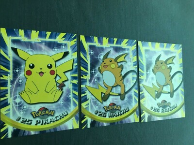 2000 Topps Pokemon CHROME Raichu #25, Pikachu & Raichu Non Holo