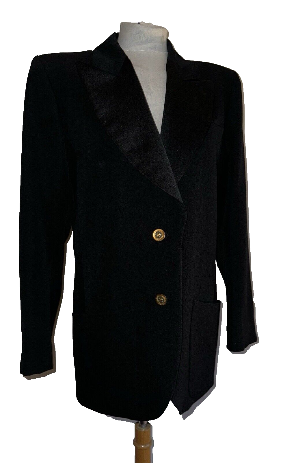 GIACCA DA PRANZO YVES SAINT LAURENT RIVE GAUCHE ANNI 70 80 LANA NERA TAGLIA M L