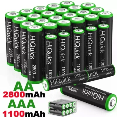 HiQuick AA AAA 2800mAh 1100mAh NiMH Rechargeable Batteries 1.2V Lot