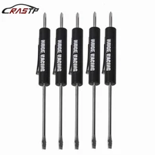 5PCS Mini Pocket Screwdriver Flat Head Tip with Phillips Top Pocket Clip Black