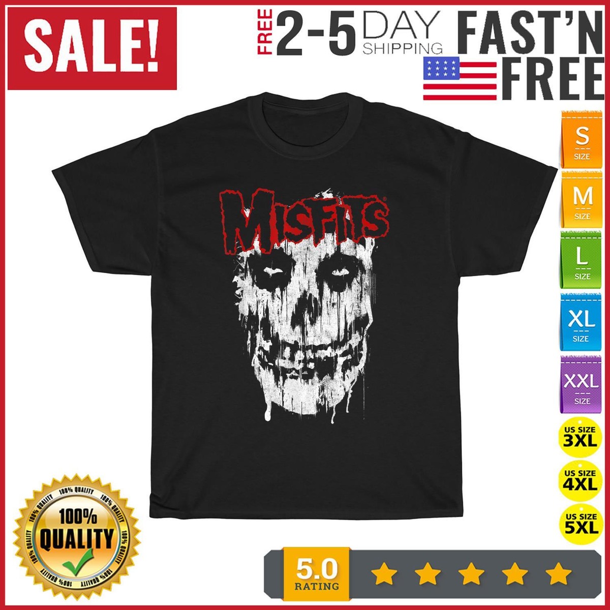 Misfits Splatter Vintage T Shirt Men Fashion 2023 Women T