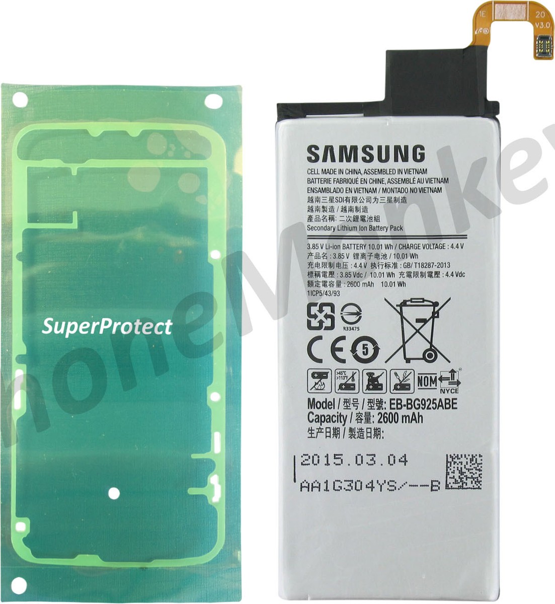 Genuine Samsung Galaxy S6 EDGE Battery EB-BG925ABE with Adhesive