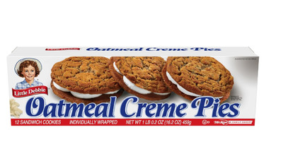 Little Debbie Oatmeal Crème Pies, 12 Individually Wrapped Sandwich Cookies, 16.2