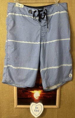 Volcom board shorts men's stripe 36” pocket drawstring | eBay