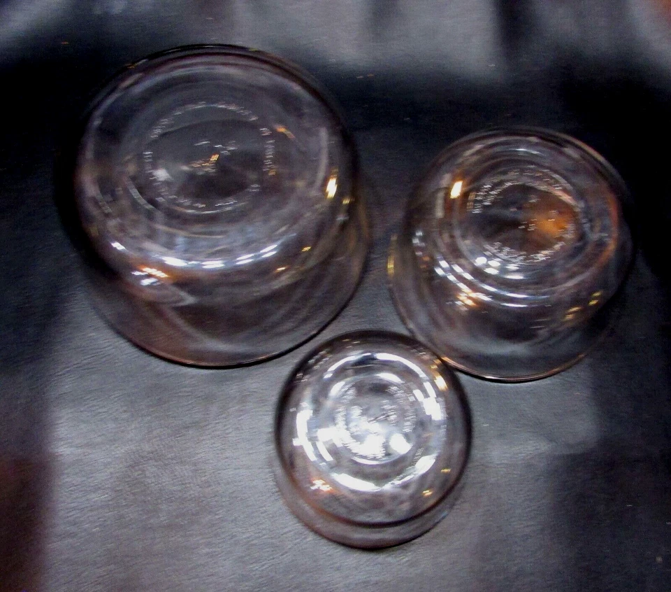 3 Vintage USA Clear Anchor Hocking Small Nesting Mixing Bowls Set 1, 2 and 4 cup - Image 2 of 4