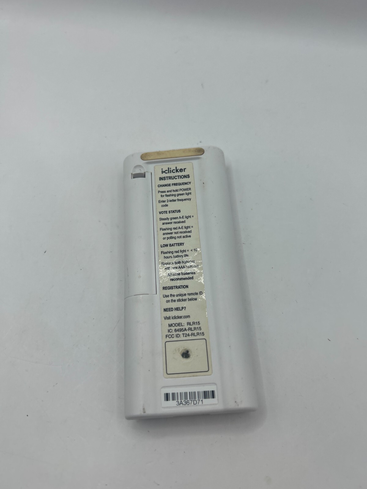 iClicker Plus RLR15 Student Remote Control Classroom Response Handheld White