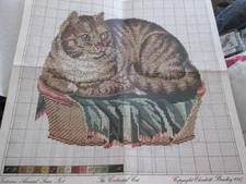 Elizabeth Bradley Contented Cat Cross Stitch/Needlepoint Chart-Victorian Animal