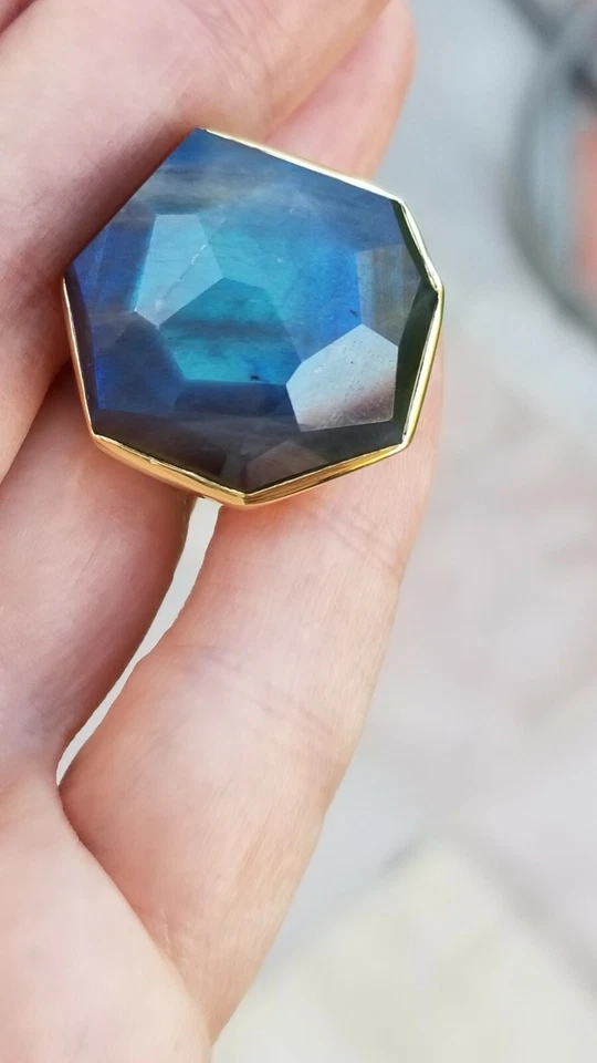 Anillo Ippolita Grande Piedra Labradorita Oro 18k Talla 7.5 Foto 2 de 4