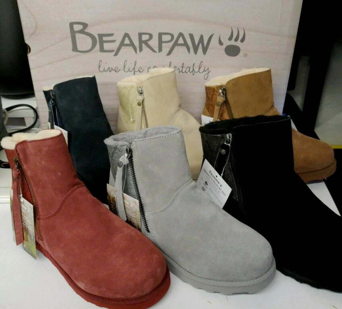 BEARPAW boots MEGAN Suede Sheepskin NeverWet optional box