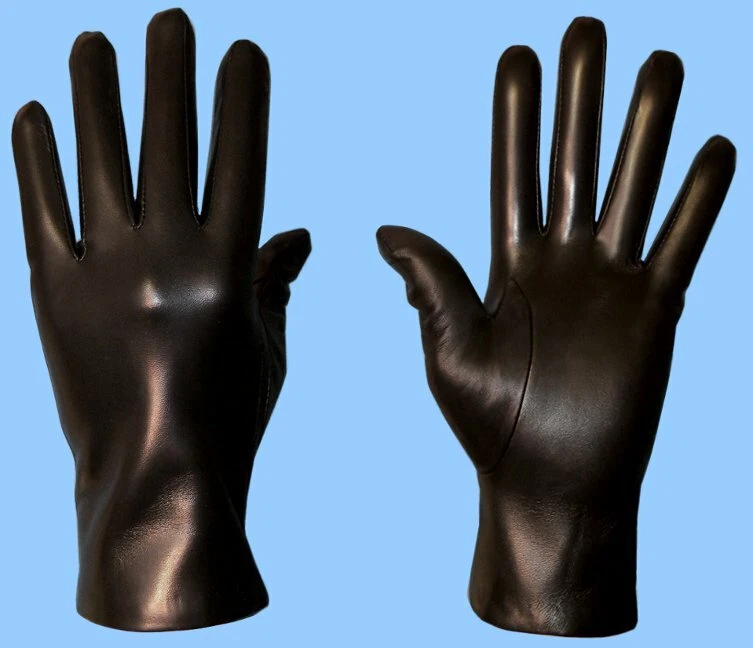 NEW MENS size 9 or Large CASHMERE LINED BLACK LAMBSKIN FINE LEATHER GLOVES