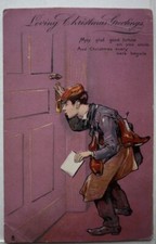 Vecchio Cartolina 1904 Vintage Loving Natale Auguri Calzolaio Offrendo Stivali