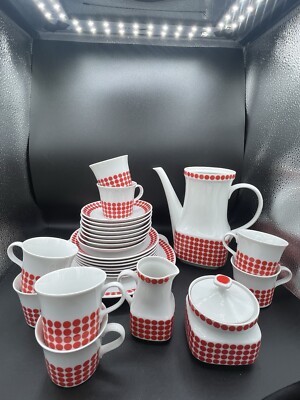 RARE MCM vintage TK Thun Czechoslovakia Tea Set W/ Saucers, Dessert Plates RETRO
