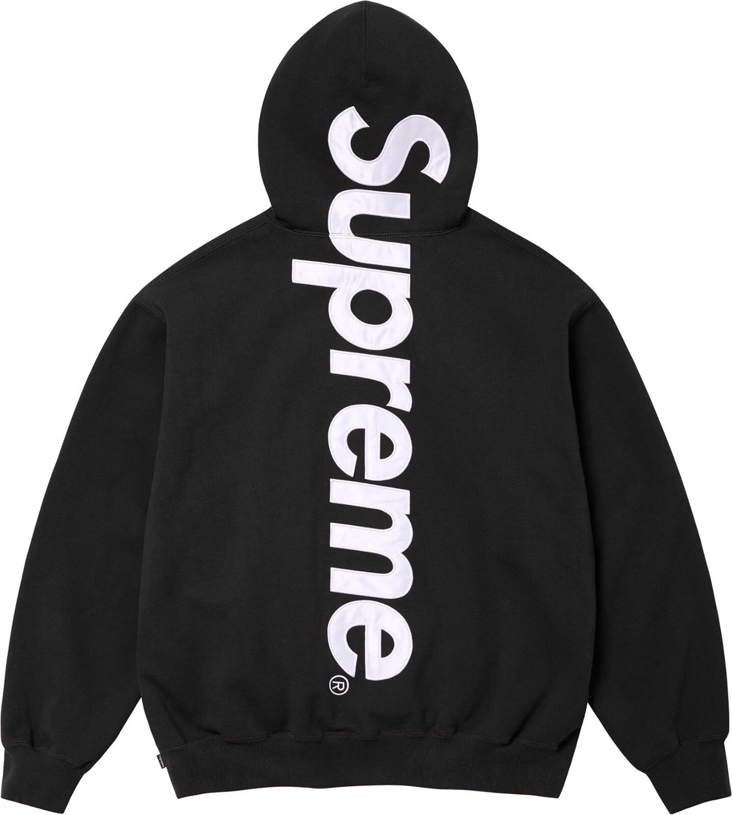 Sweat à capuche Supreme Satin Applique Noir (Taille Medium, Large, XL)
