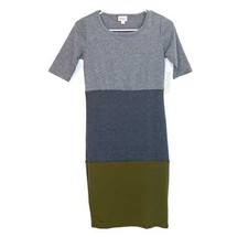 LuLaRoe Julia Bodycon Dress XXS Gray/Green Colorblock NWT Women’s