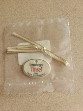 LONGABERGER TREE TRIMMING TINSEL BASKET TIE-ON ONLY NIP FREE SHIPPING
