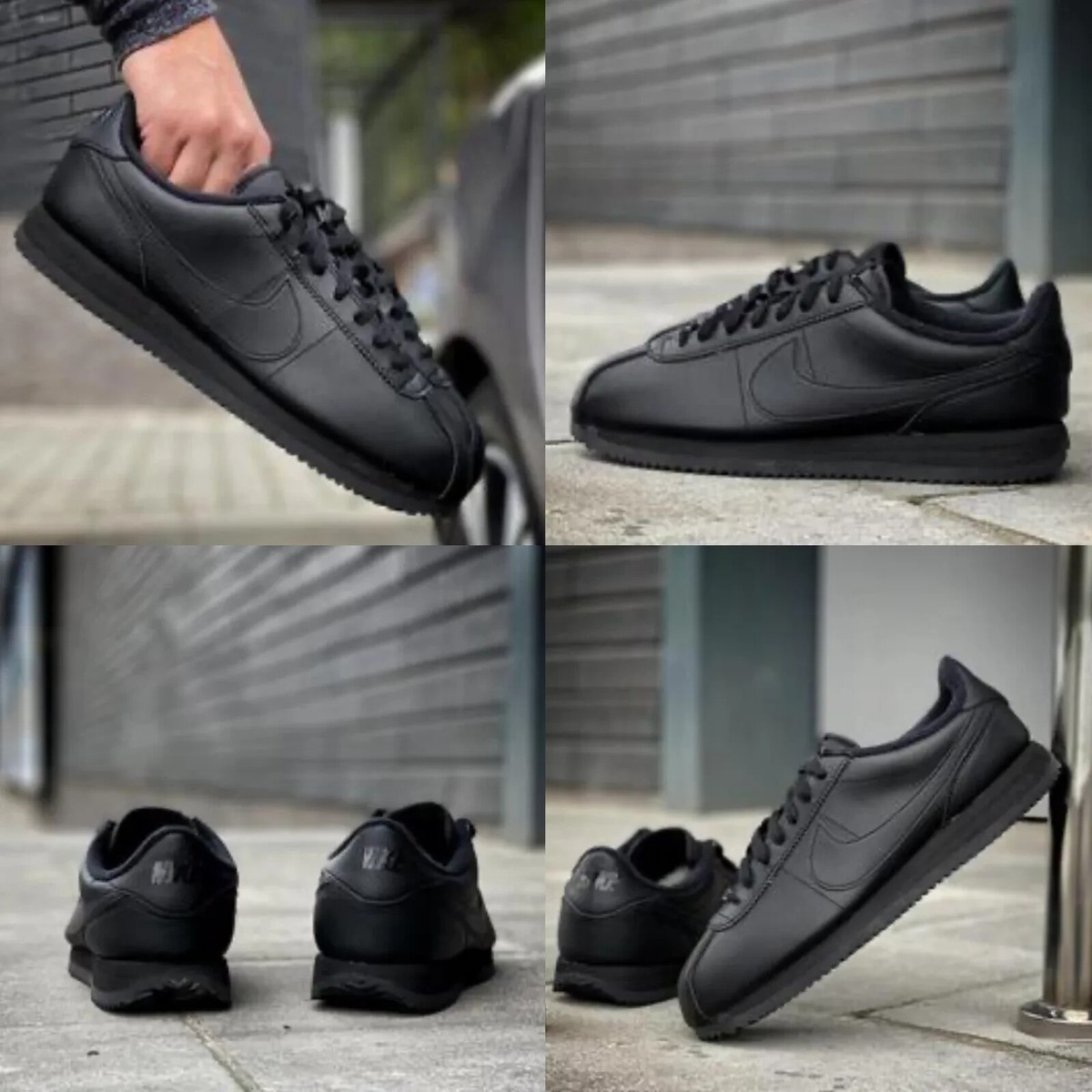 Nike Cortez Basic Leather OG 2018 - Triple Black - Size UK 12 (EU