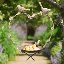Hanging Wild Bird Seed Nut Feeder Garden Ornament Tray Dish Birdfeeder Station