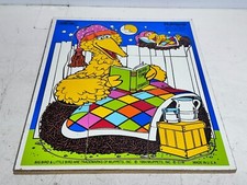 Vintage 1984 Playskool Sesame Street Bird Time Stories 11 Piece Wooden Puzzle