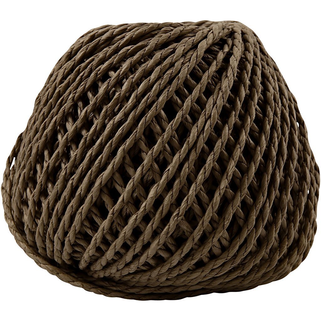 Paper Yarn, thickness 2,5-3 mm, dark brown, 150 g