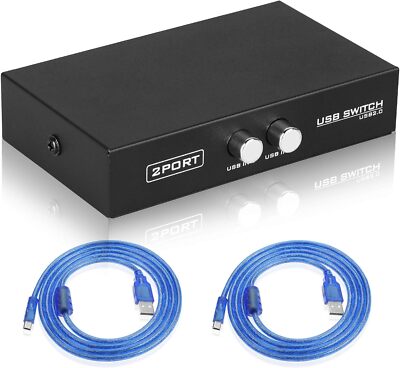 EEEKit Bundle for Printer Switch,2 Port USB 2.0 Manual Printer Scanner Sharing