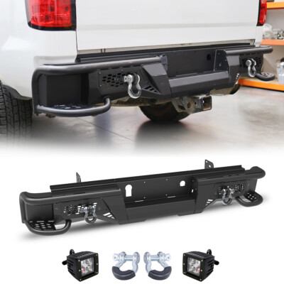 Offroad Black Steel Rear Bumper For 2015-2019 GMC Sierra 2500/3500/2500HD/3500HD