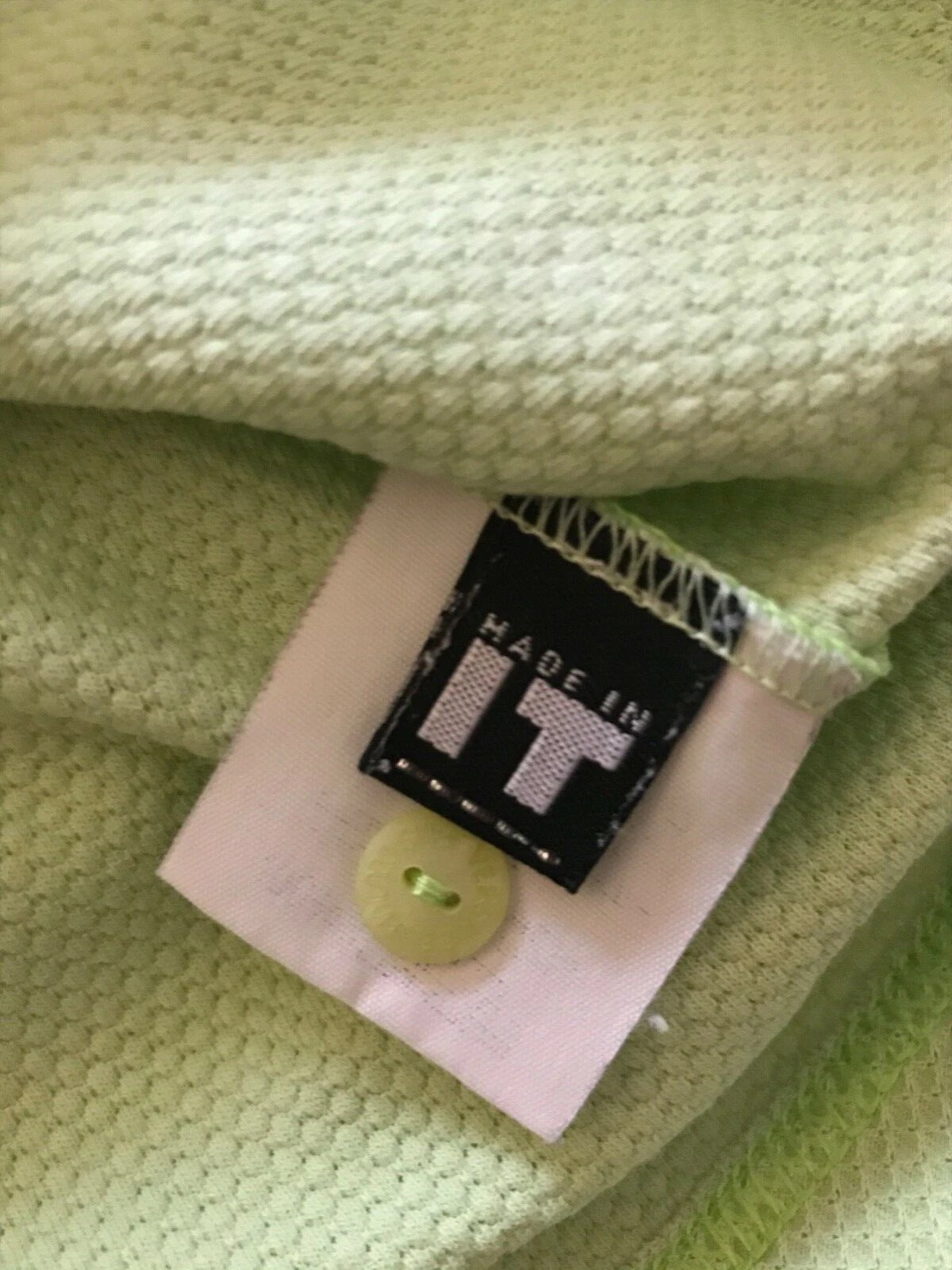 TOP VINTAGE VERSACE JEANS COUTURE VERDE LIME MANICA CORTA TAGLIA 8