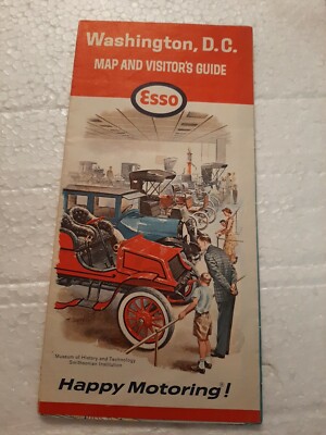 1964 Esso Happy Motoring Washington,D.C. Map & Visitor's Guide vintage free ship