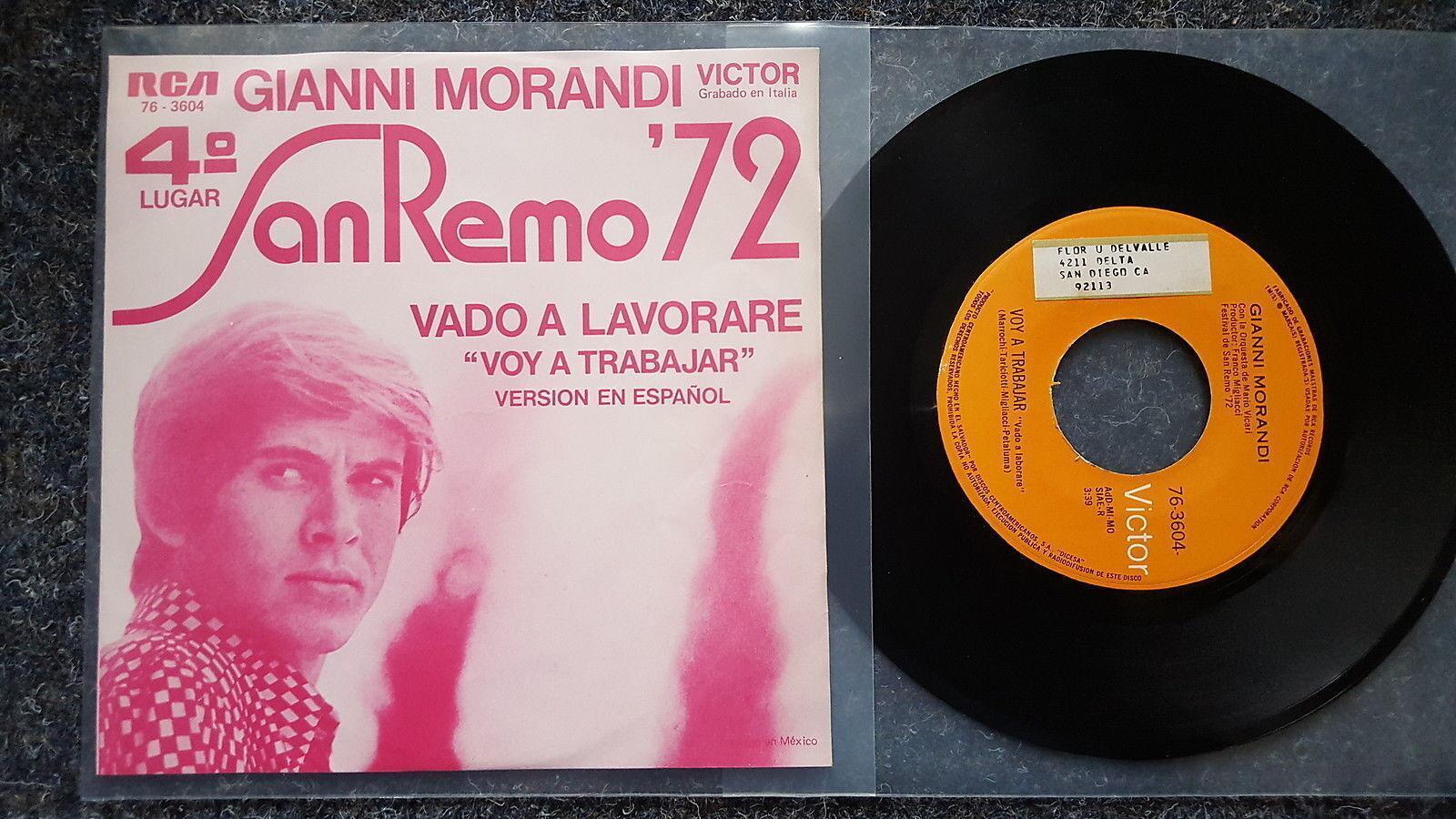 7"" Single Vinyl Gianni Morandi - Voy a trabajar SUNG IN SPANISH MEXICO/ EL SALVA