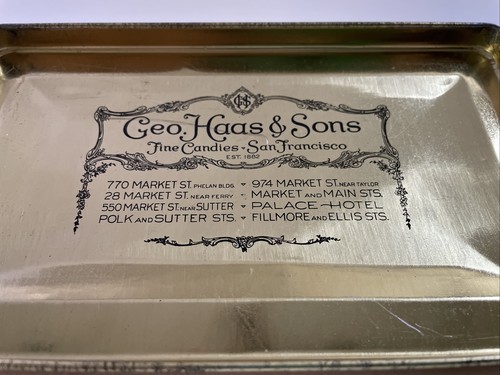 Antico GEO. HAAS & SONS San Francisco BUTTERCUP TAFFIES Candy LATTA 1 libbra RARA! - Foto 8 di 12