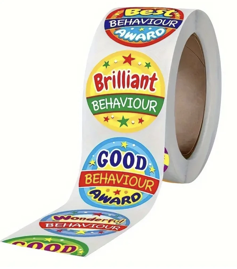 Positive Behaviour Reward Stickers 2.5cm 50/100pc Teacher Classroom Merit Award