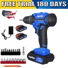 21V Cordless Drill Electric Screwdriver Max 45Nm Drill Driver + 1-2 Battery Set