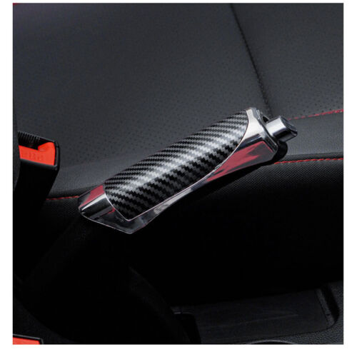 Cubierta de mango de freno de mano delantero de automóvil protector de aspecto de fibra de carbono ABS universal - Imagen 1 de 6