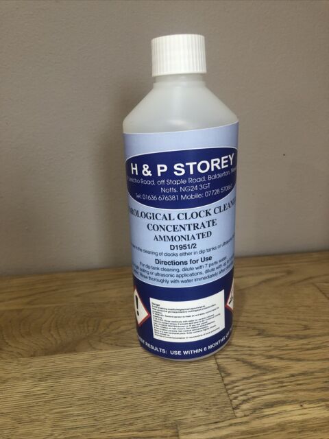 H And P Storey Horological Clock Cleaning Fluid Ammoniated 500ml fluid