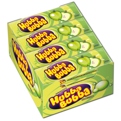 (18,64 /1kg) Wrigleys Hubba Bubba Apfel Kaugummi 20 Packungen