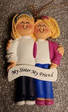 Personalized My Sister/My Friends Both Blonde Christmas Tree Ornament